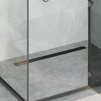 2 In 1 Doucheafvoer Roestvrij Staal 304 100 cm Zwart