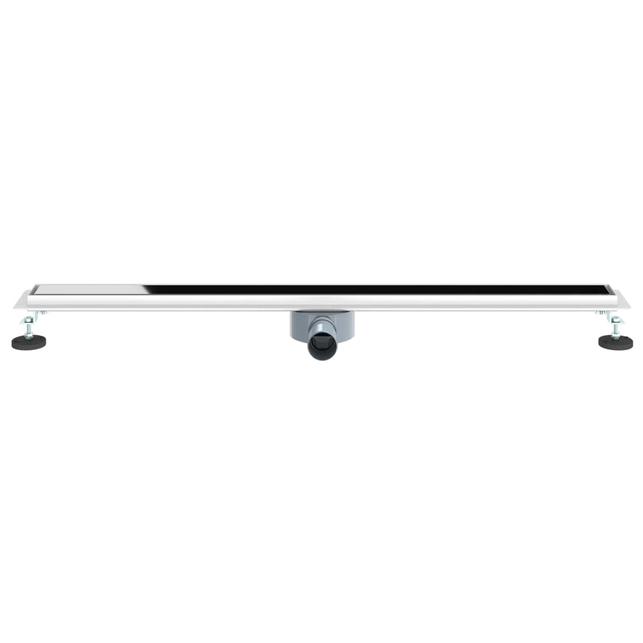 Doucheafvoer Glasdeksel met 360° Sifon Zwart 100 cm