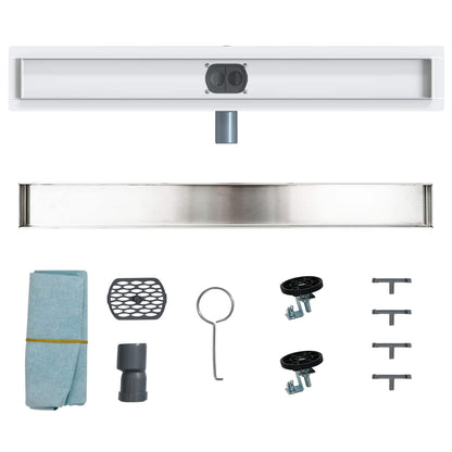 Doucheafvoer 2-in-1 met 360° Sifon Zilver 70 cm