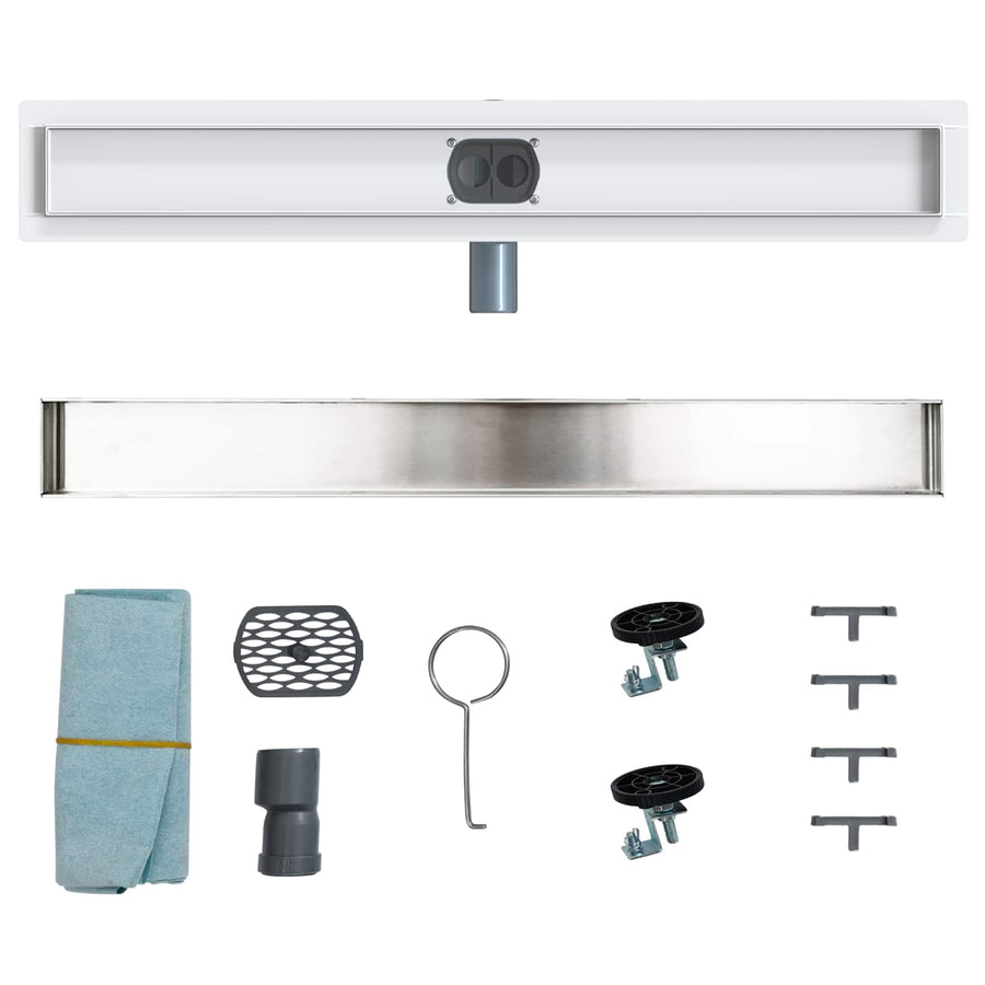 Doucheafvoer 2-in-1 met 360° Sifon Zilver 70 cm