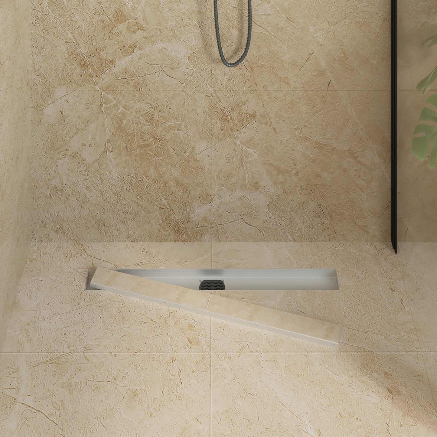 Doucheafvoer 2-in-1 met 360° Sifon Zilver 70 cm