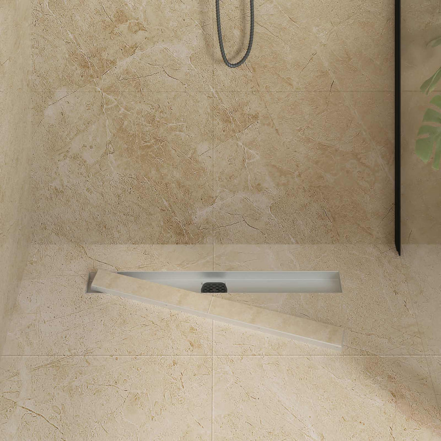 Doucheafvoer 2-in-1 met 360° Sifon Zilver 70 cm
