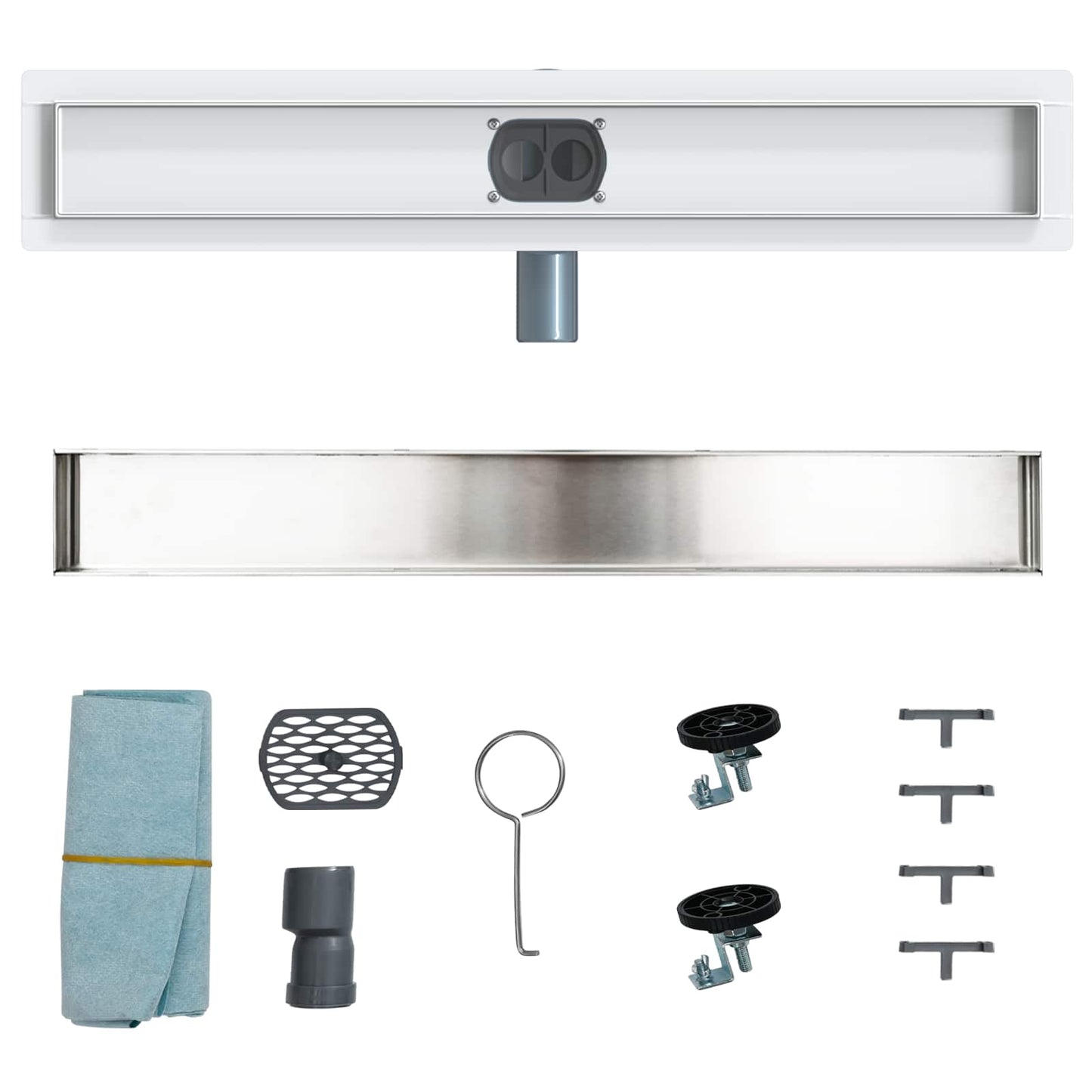 Doucheafvoer 2-in-1 met 360° Sifon Zilver 60 cm