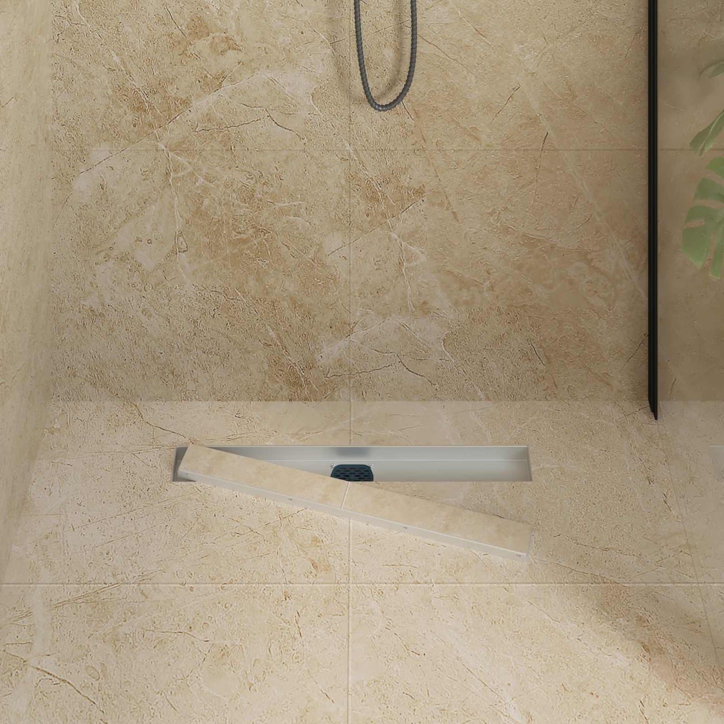 Doucheafvoer 2-in-1 met 360° Sifon Zilver 60 cm