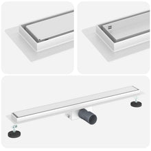 Doucheafvoer met Glazen Deksel Zilver 80 cm Roestvrij staal 304
