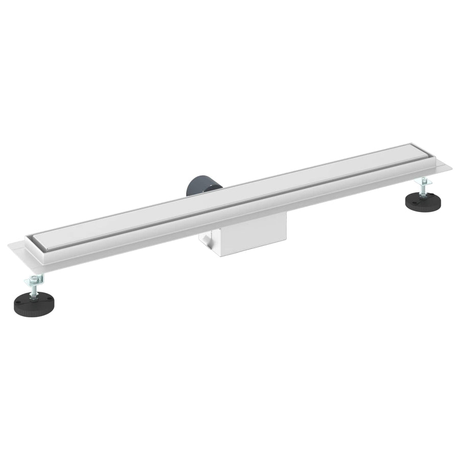 Doucheafvoer met Glazen Deksel Zilver 80 cm Roestvrij staal 304