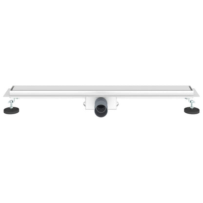 Doucheafvoer met Glazen Deksel Zilver 80 cm Roestvrij staal 304