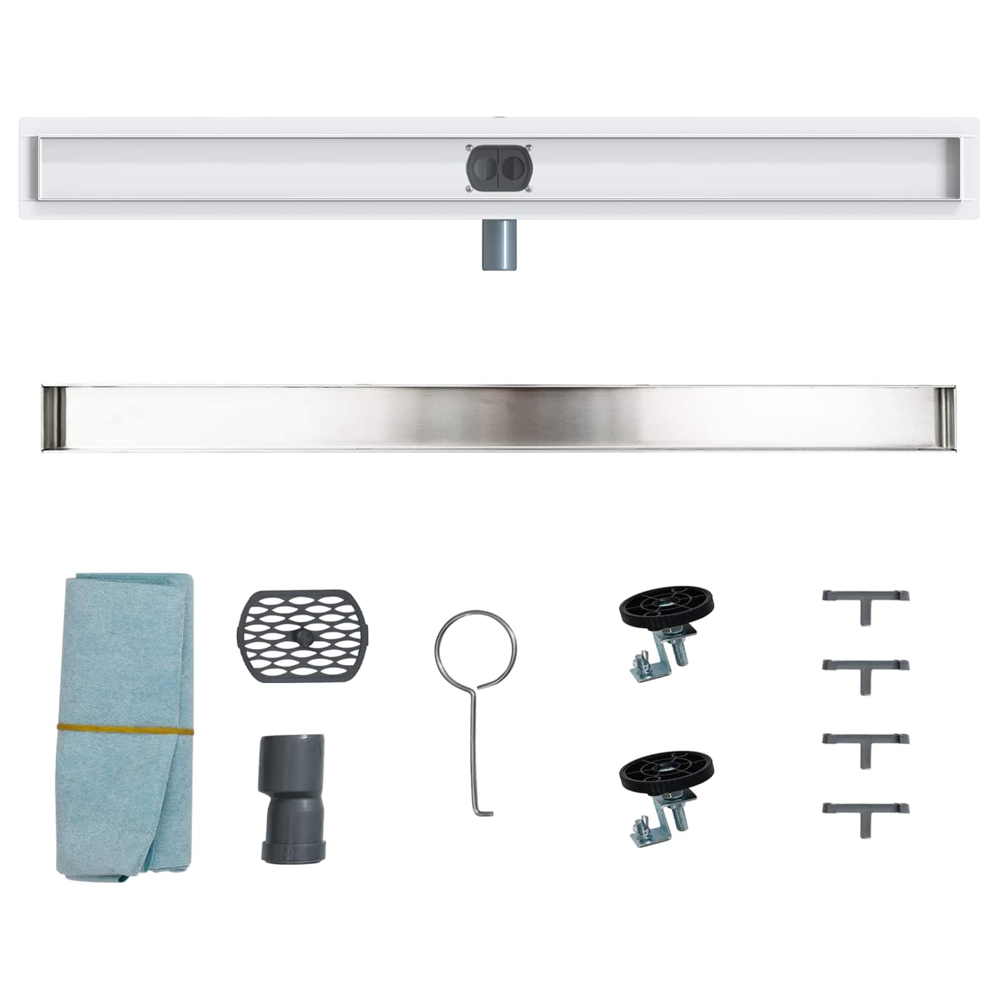 Doucheafvoer 2-In-1 Met 360° Sifon 100 cm Zilver