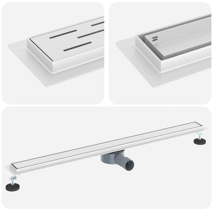 Doucheafvoer 2-In-1 Met 360° Sifon 100 cm Zilver