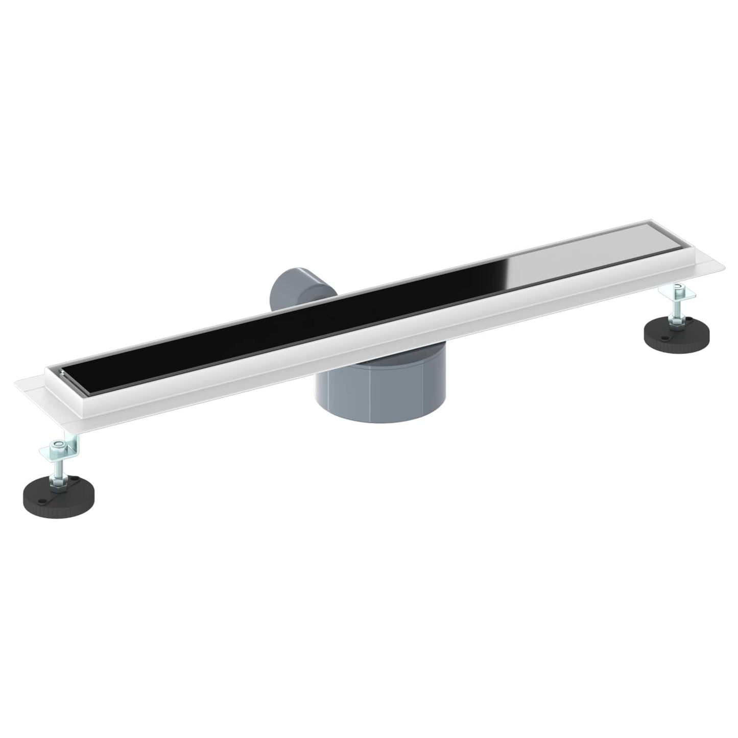 Doucheafvoer Glasdeksel met 360° Sifon Zwart 60 cm