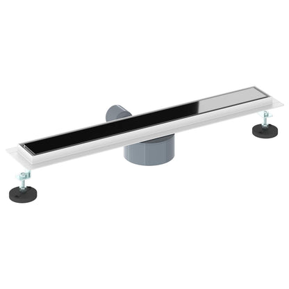 Doucheafvoer Glasdeksel met 360° Sifon Zwart 60 cm
