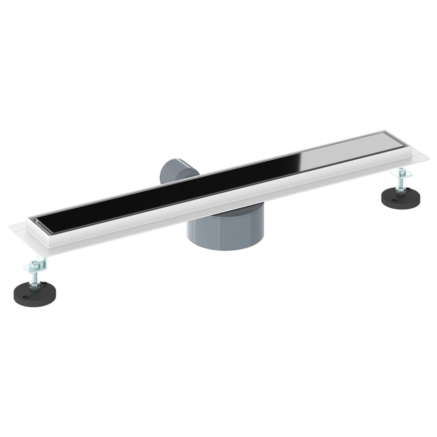 Doucheafvoer Glasdeksel met 360° Sifon Zwart 60 cm