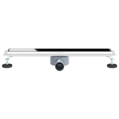 Doucheafvoer Glasdeksel met 360° Sifon Zwart 60 cm