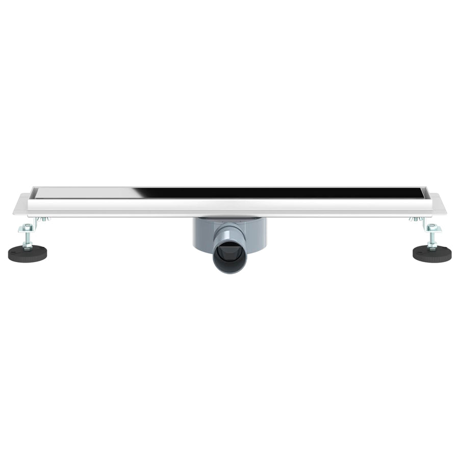 Doucheafvoer Glasdeksel met 360° Sifon Zwart 60 cm