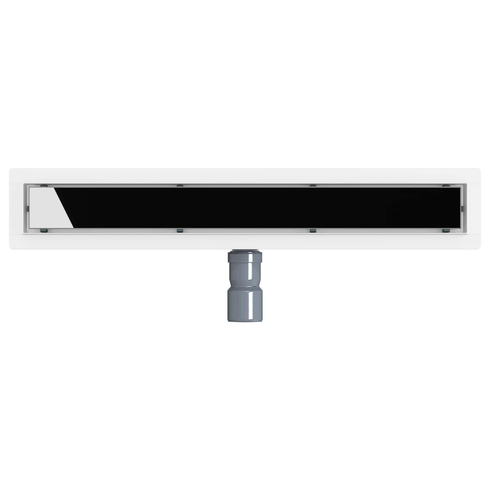 Doucheafvoer Glasdeksel met 360° Sifon Zwart 60 cm