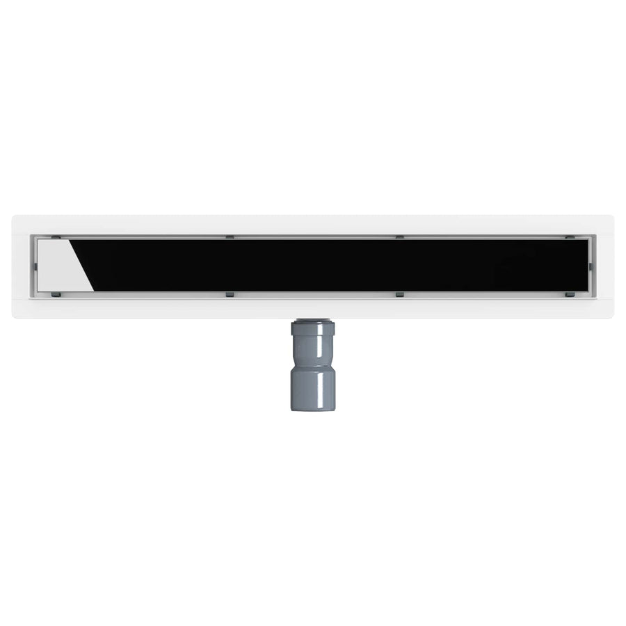 Doucheafvoer Glasdeksel met 360° Sifon Zwart 60 cm