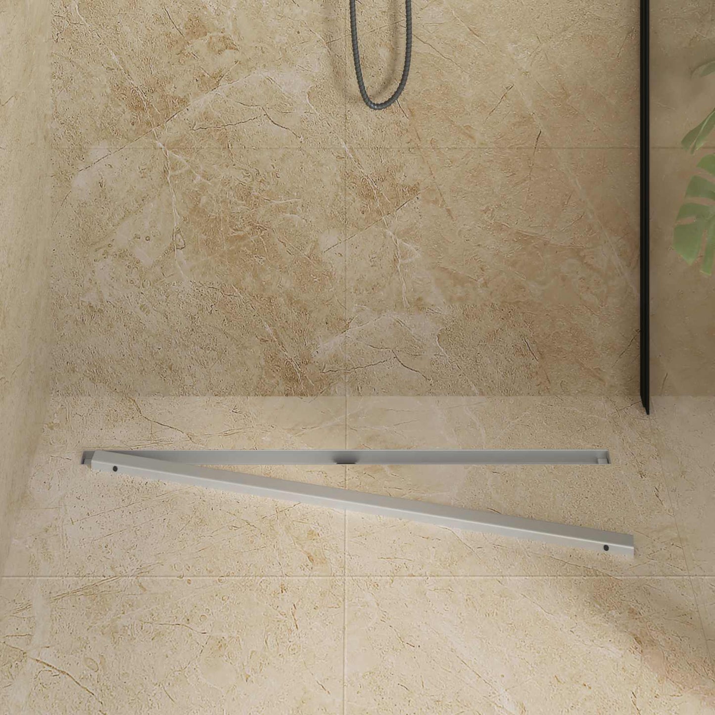 360° Doucheafvoer Met Slank Model Zilver 90 cm