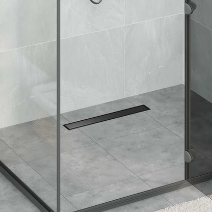 2 In 1 Doucheafvoer Roestvrij Staal 304 60 cm Zwart