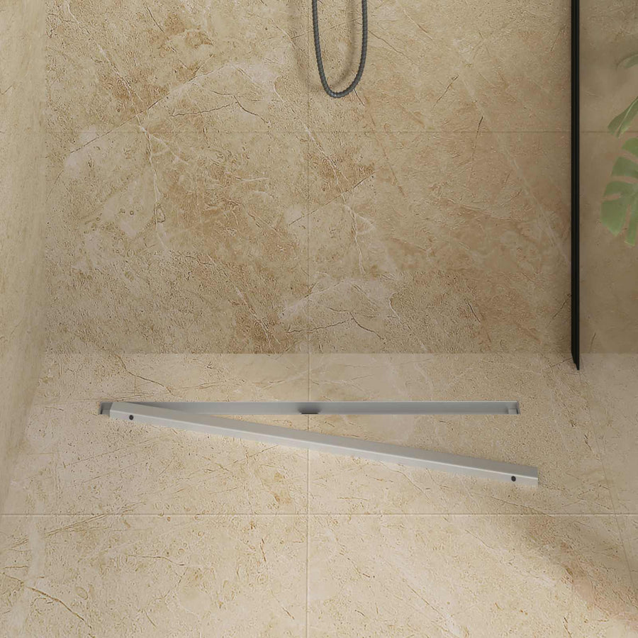 360° Doucheafvoer Met Slank Model Zilver 80 cm