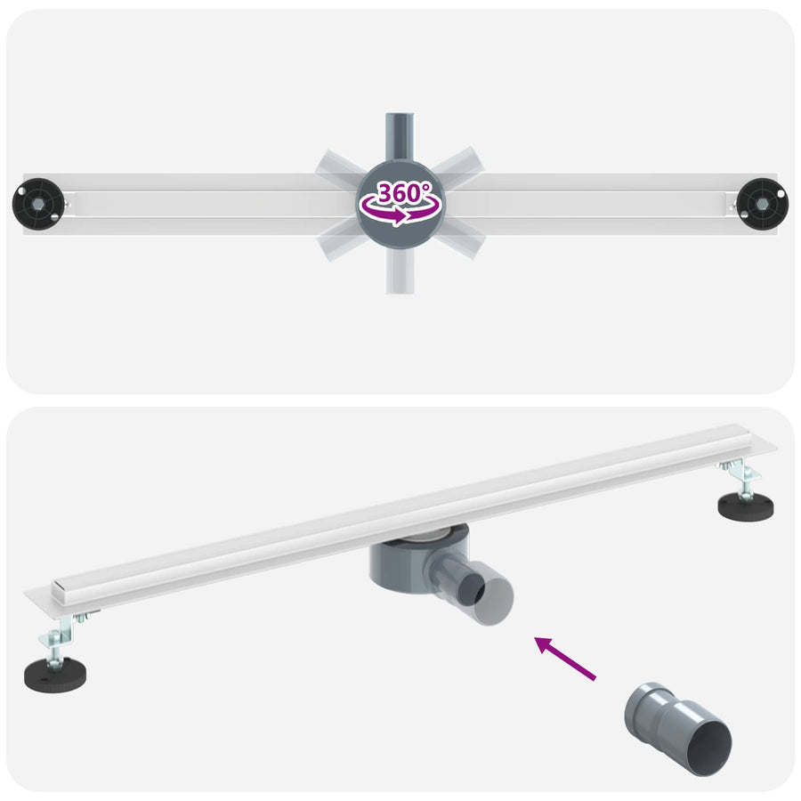 360° Doucheafvoer Met Slank Model Zilver 80 cm