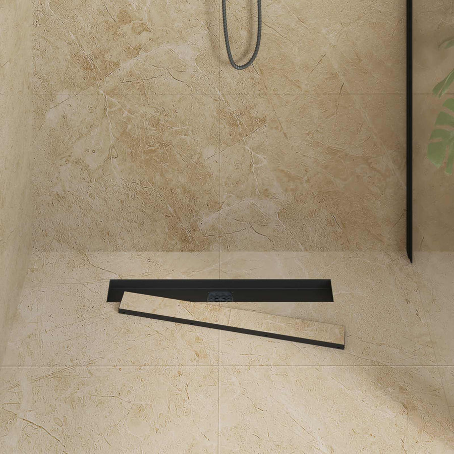 Doucheafvoer 2-In-1 Met 360° Sifon 60 cm Zwart
