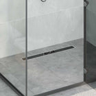 Shower Drain Glass Lid with 360° Siphon Black 70 cm