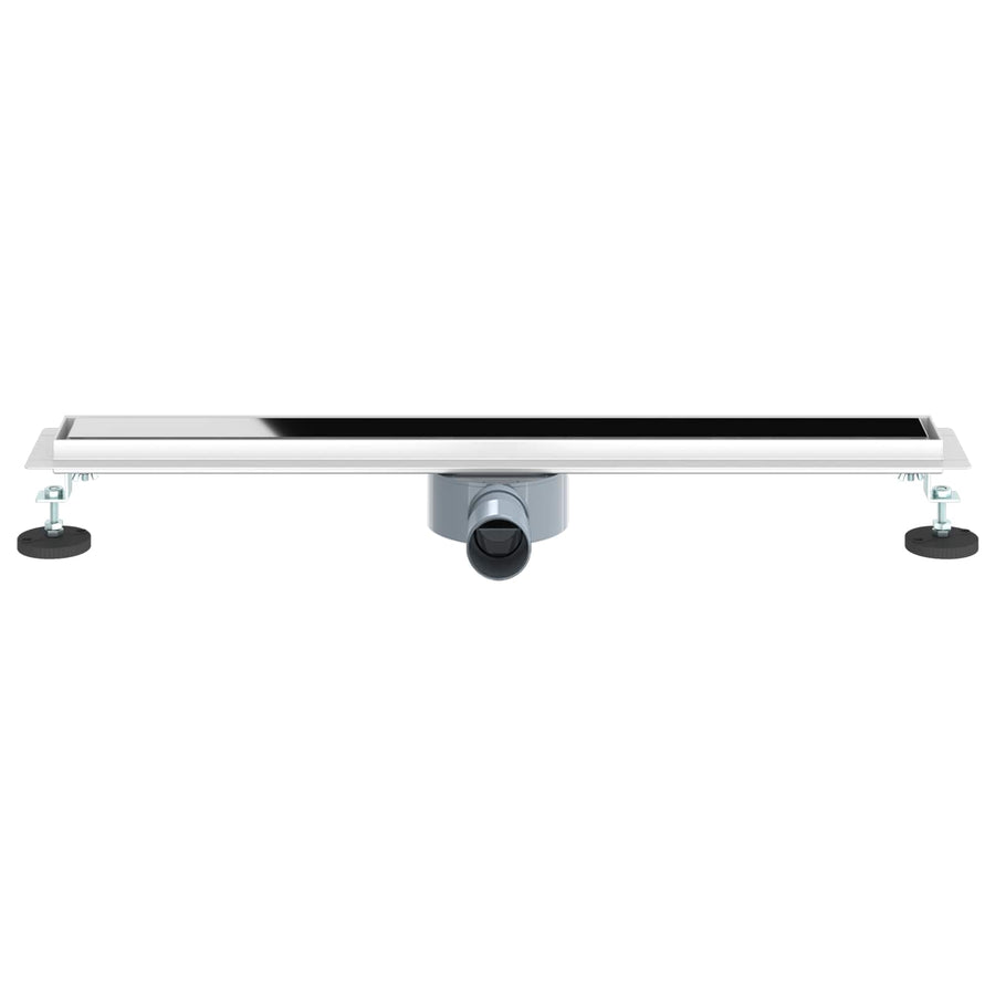 Doucheafvoer Glasdeksel met 360° Sifon Zwart 70 cm