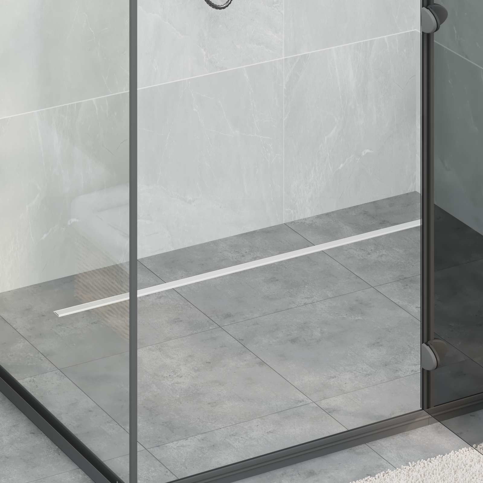 360° Doucheafvoer Met Slank Model Zilver 100 cm