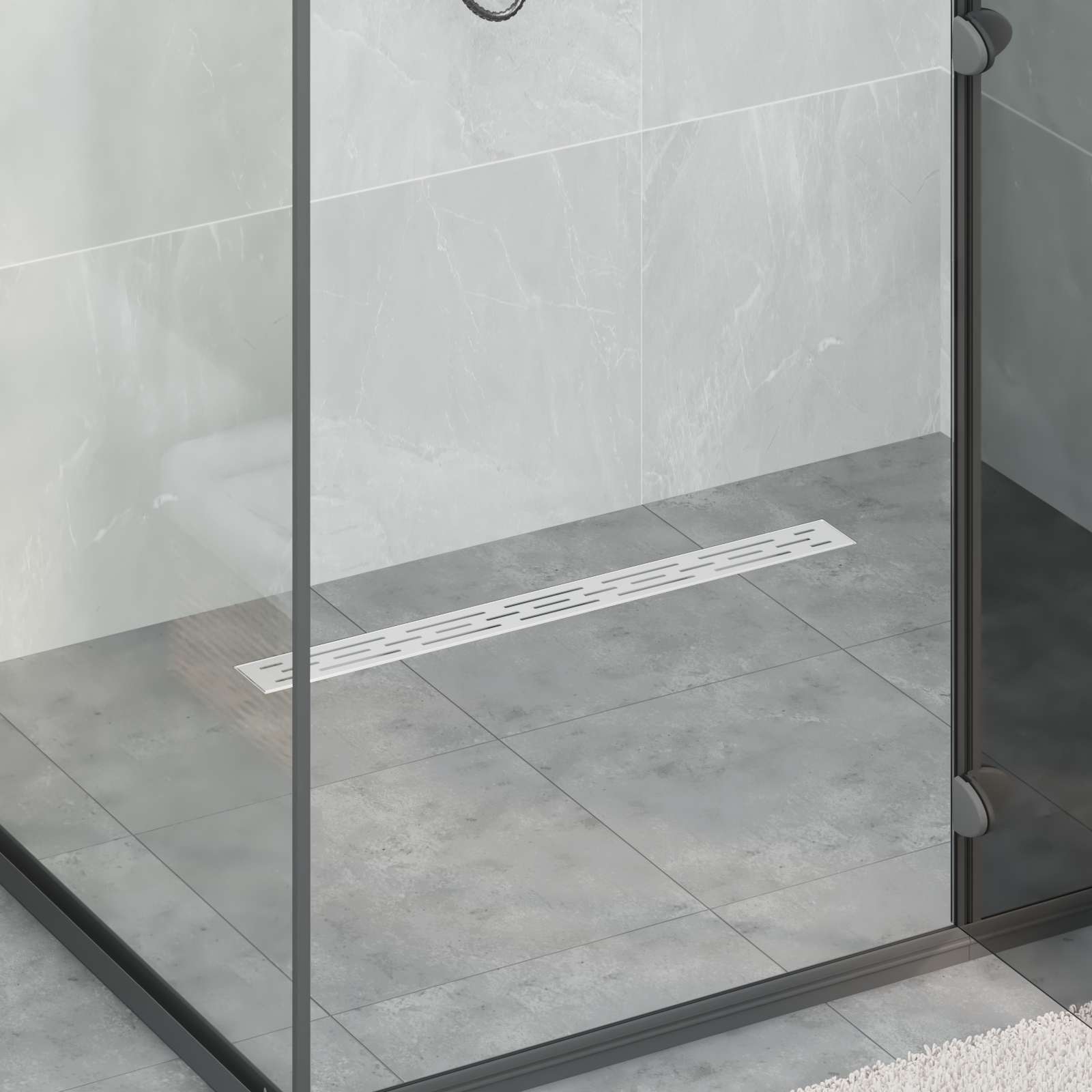 Doucheafvoer met Glazen Deksel Zilver 70 cm Roestvrij staal 304