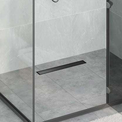 Doucheafvoer 2-In-1 Met 360° Sifon 50 cm Zwart