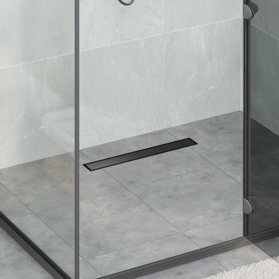 Doucheafvoer 2-In-1 Met 360° Sifon 50 cm Zwart