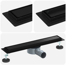 Doucheafvoer 2-In-1 Met 360° Sifon 50 cm Zwart