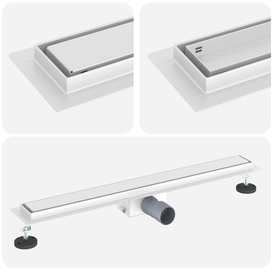 Doucheafvoer met Glazen Deksel Zilver 70 cm Roestvrij staal 304