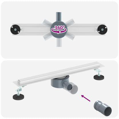 360° Doucheafvoer Met Slank Model Zilver 50 cm