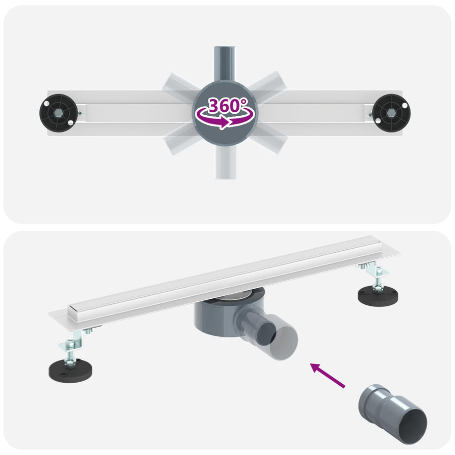 360° Doucheafvoer Met Slank Model Zilver 50 cm