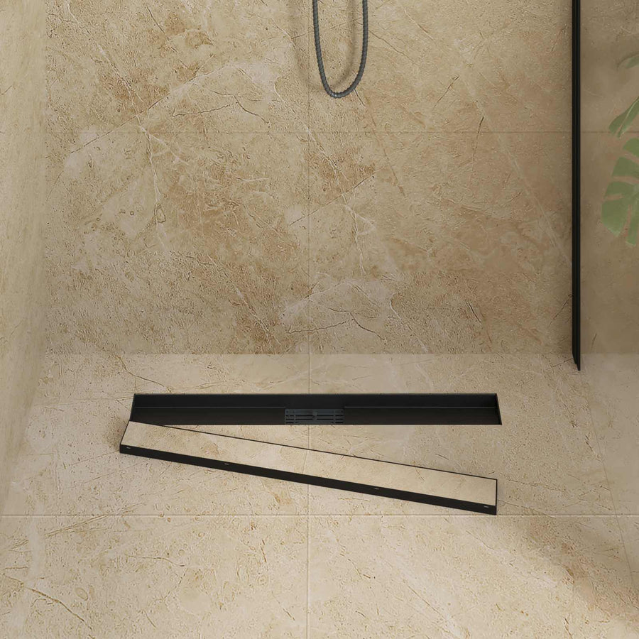 2 In 1 Doucheafvoer Roestvrij Staal 304 70 cm Zwart