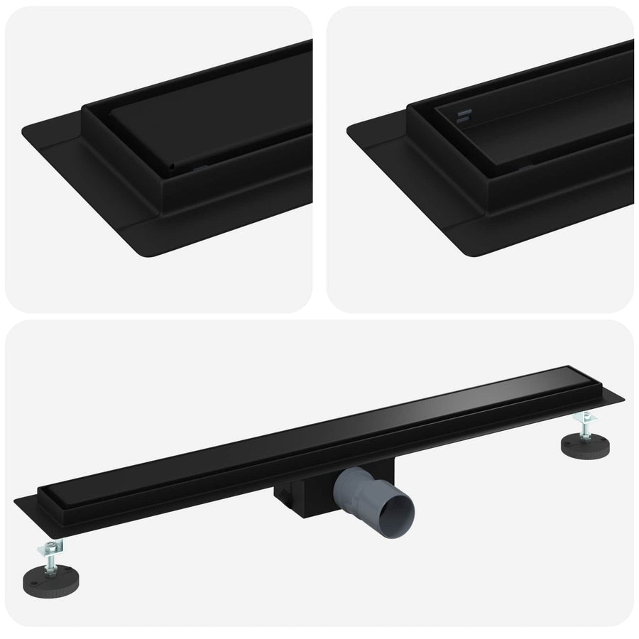 2 In 1 Doucheafvoer Roestvrij Staal 304 70 cm Zwart