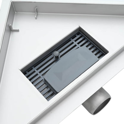 2 in 1 Driehoek Doucheafvoer Zilver 25 x 25 cm