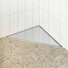 2 in 1 Triangular Shower Drain Silver 32 x 32 x 7.5 cm