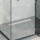 Shower Drain Glass Lid with 360° Siphon Silver 70 cm