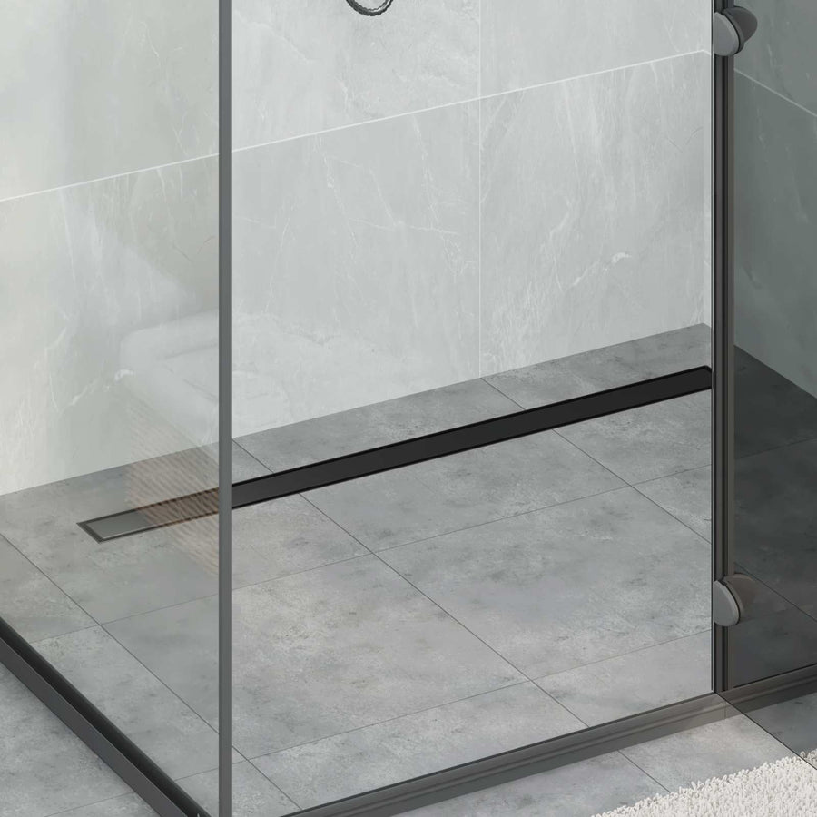 Doucheafvoer 2-In-1 Met 360° Sifon 100 cm Zwart