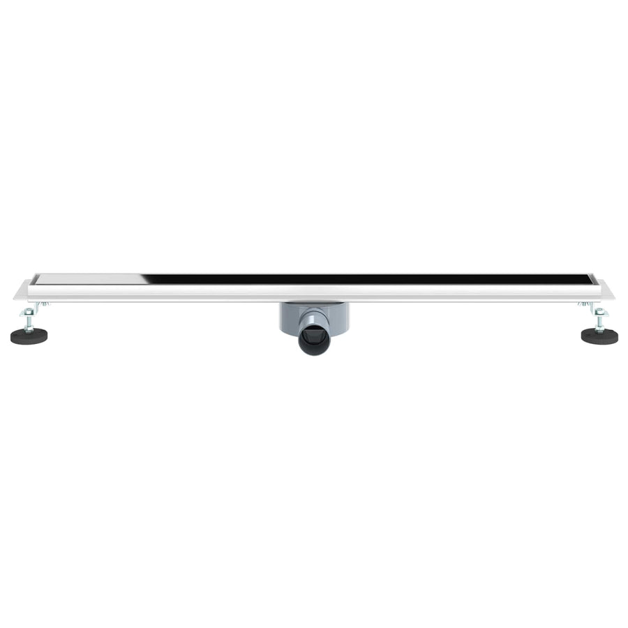 Doucheafvoer Glasdeksel met 360° Sifon Zwart 90 cm
