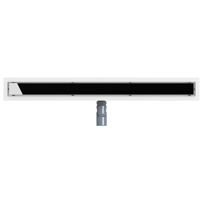 Doucheafvoer Glasdeksel met 360° Sifon Zwart 90 cm