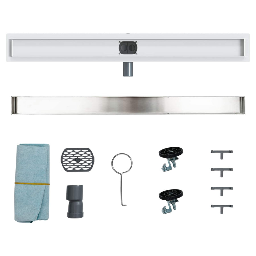 Doucheafvoer 2-in-1 met 360° Sifon Zilver 90 cm
