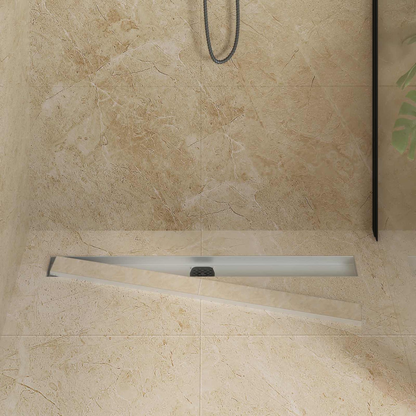 Doucheafvoer 2-in-1 met 360° Sifon Zilver 90 cm