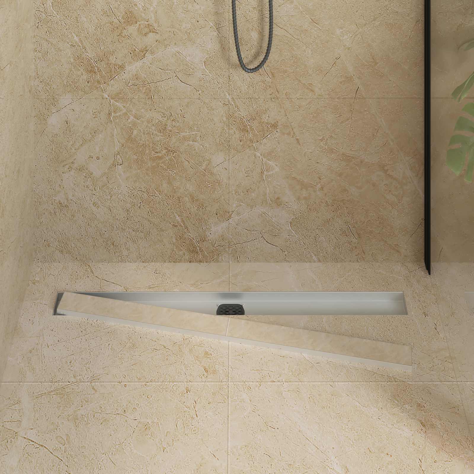 Doucheafvoer 2-in-1 met 360° Sifon Zilver 90 cm