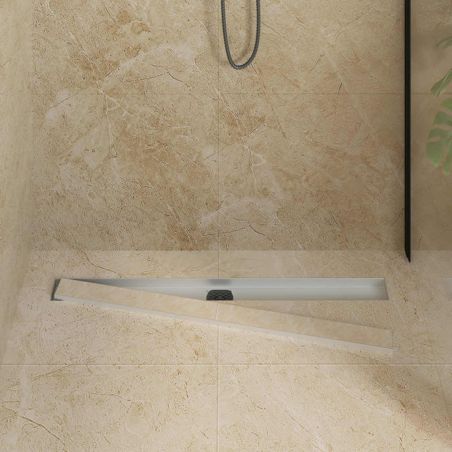 Doucheafvoer 2-in-1 met 360° Sifon Zilver 90 cm