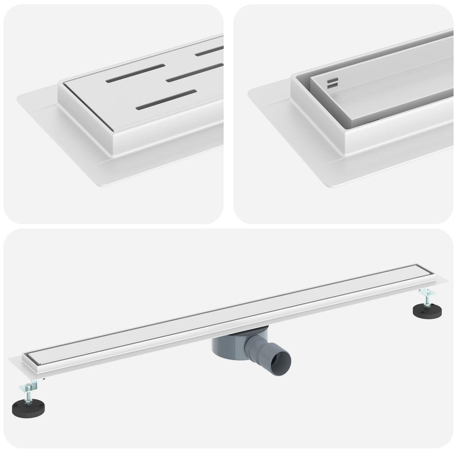 Doucheafvoer 2-in-1 met 360° Sifon Zilver 90 cm