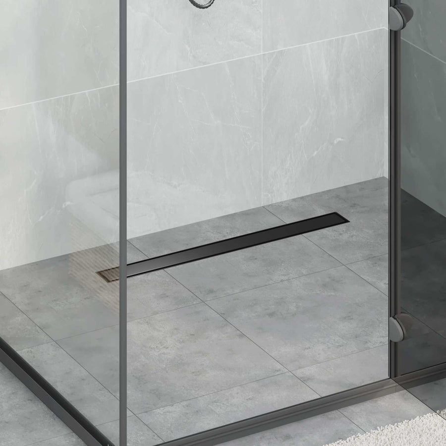 Doucheafvoer 2-In-1 Met 360° Sifon 70 cm Zwart