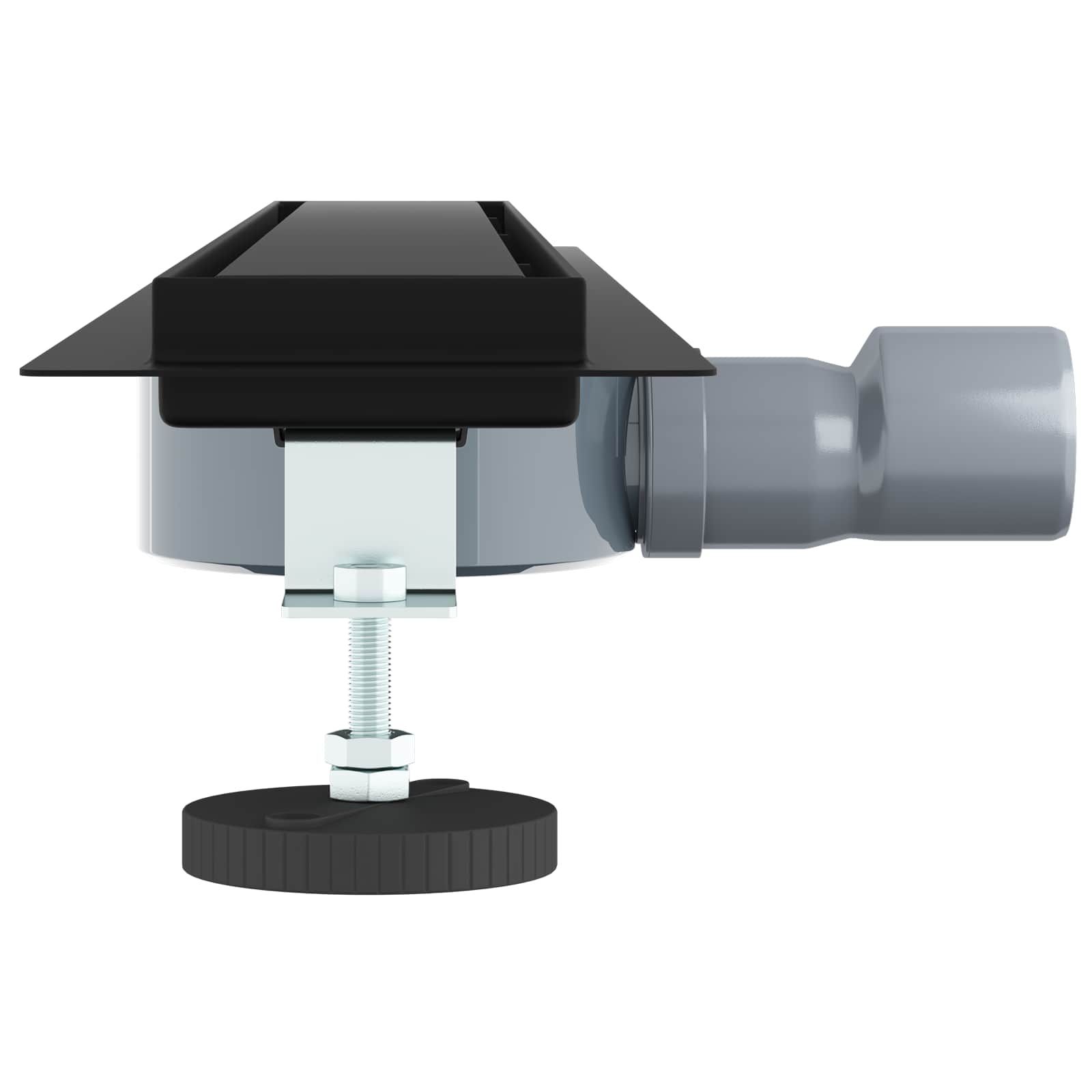 Doucheafvoer 2-In-1 Met 360° Sifon 70 cm Zwart
